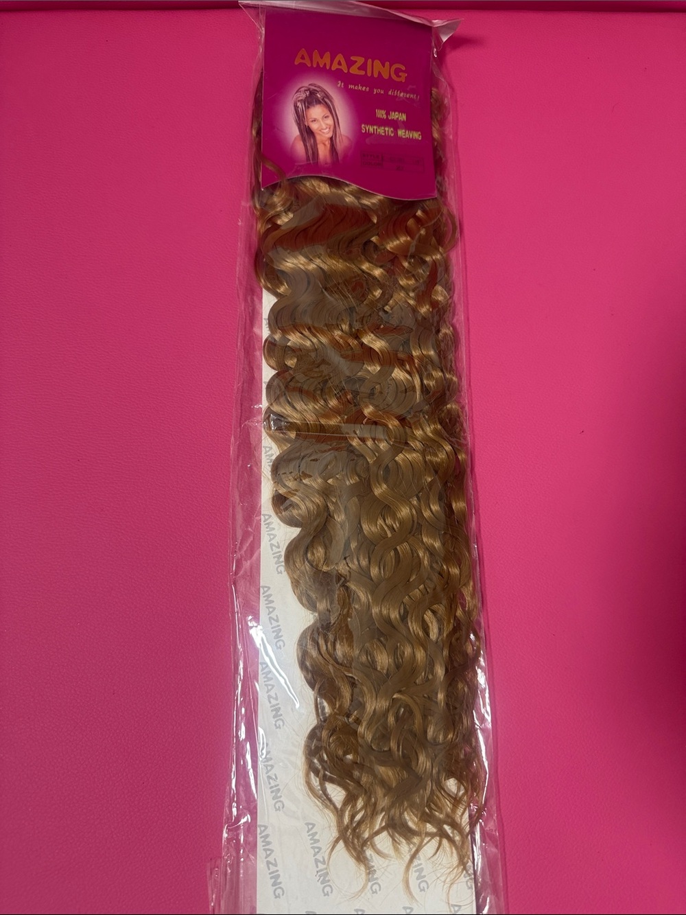 Wavy Synthetic Hair Extension in Light Golden Brown color 27
